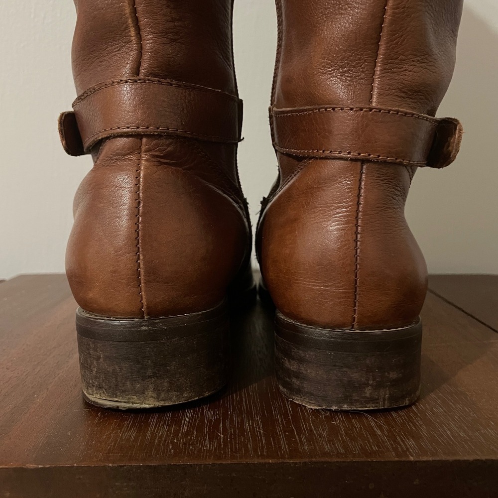 Miz Mooz Brown Leather Riding Boot Side Pocket Zip Up‎ Calf Boot 7.5 - Picture 6 of 14